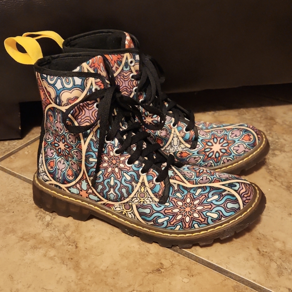 Women's Custom Made Canvas Lace Up Boots